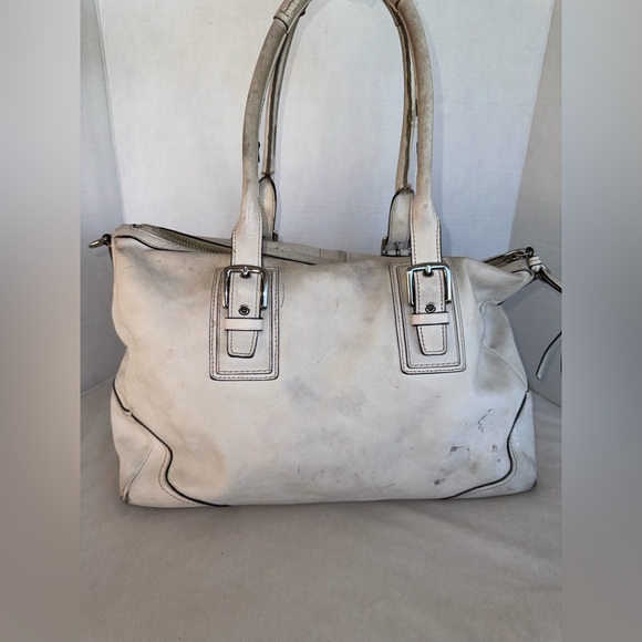Coach Hampton F13811 White Leather Satchel Handbag Purse-READ - Picture 4 of 16